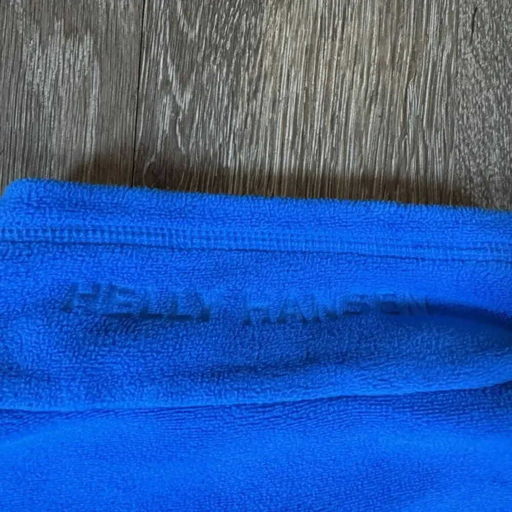 Helly Hansen Fleece Jacket Men Large Blue Full Zip HH Logo Polartec Collar M